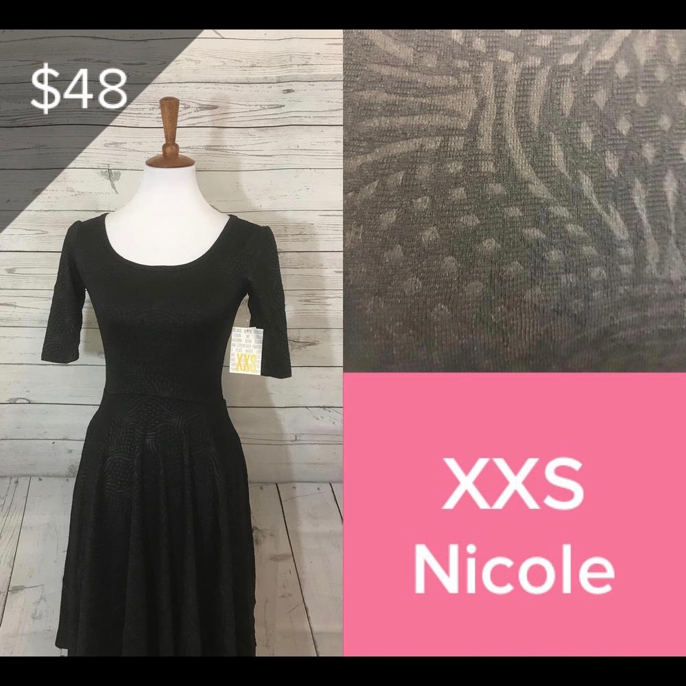 Solid Black LuLaRoe Nicole Dress